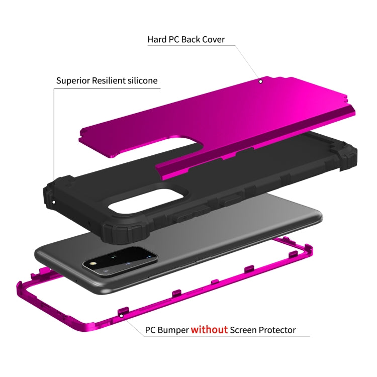 For Samsung Galaxy Note20 Ultra PC + Silicone Three-piece Shockproof Protection Case