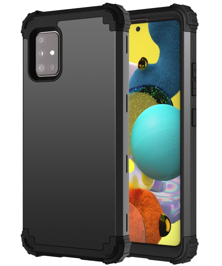 For Samsung Galaxy A51 5G PC + Silicone Three-piece Shockproof Protection Case
