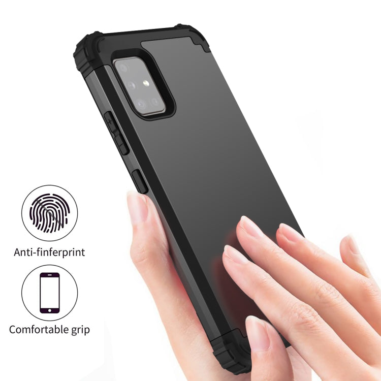 For Samsung Galaxy A51 5G PC + Silicone Three-piece Shockproof Protection Case