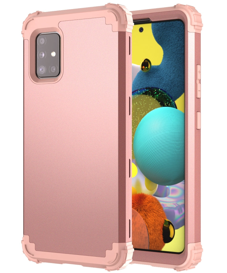 For Samsung Galaxy A51 5G PC + Silicone Three-piece Shockproof Protection Case