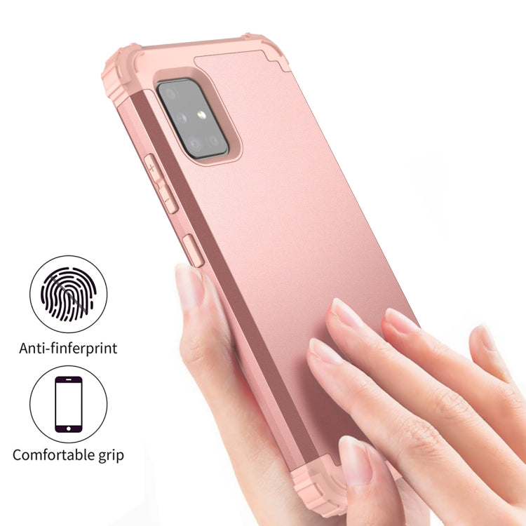 For Samsung Galaxy A51 5G PC + Silicone Three-piece Shockproof Protection Case
