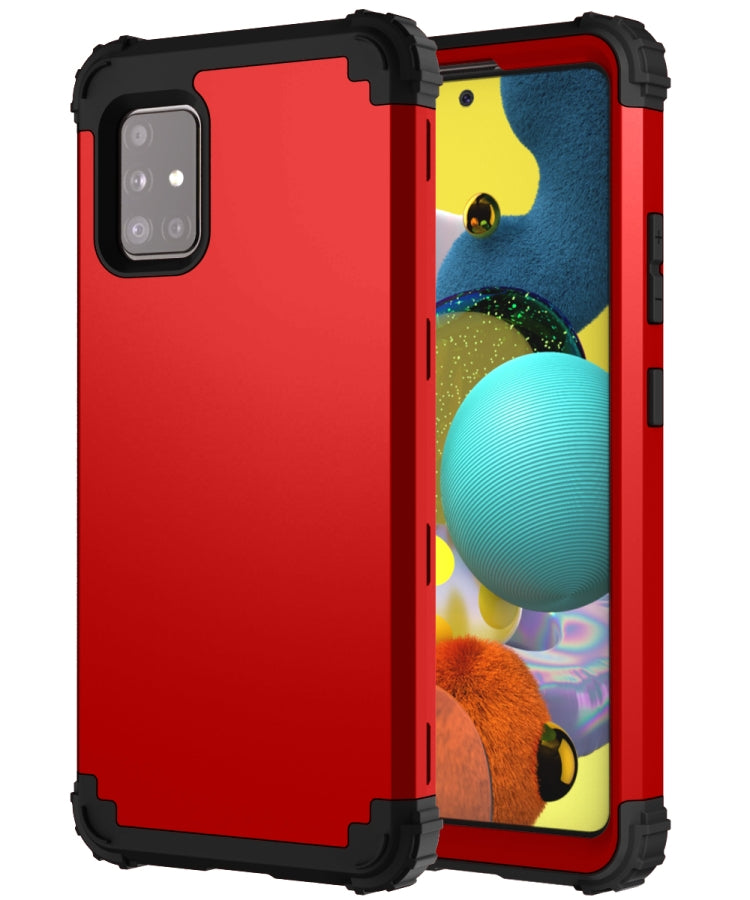 For Samsung Galaxy A51 5G PC + Silicone Three-piece Shockproof Protection Case