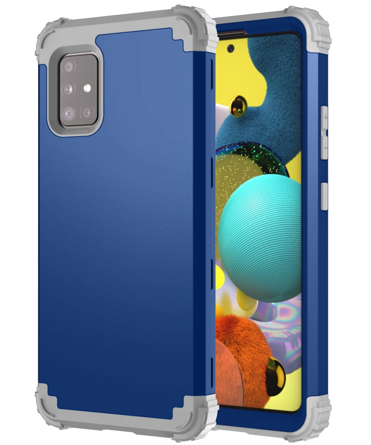 For Samsung Galaxy A51 5G PC + Silicone Three-piece Shockproof Protection Case
