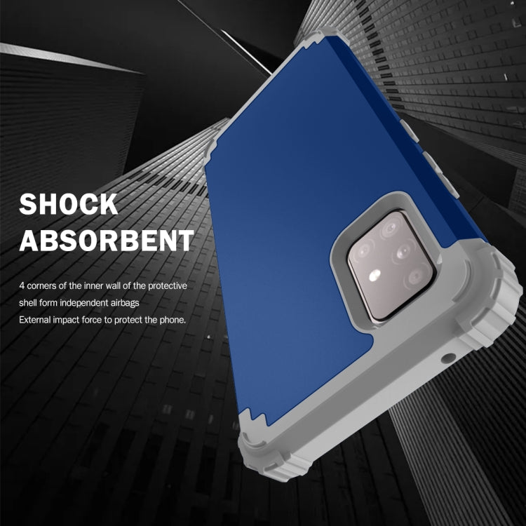For Samsung Galaxy A51 5G PC + Silicone Three-piece Shockproof Protection Case