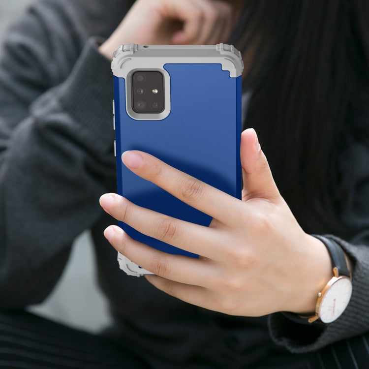 For Samsung Galaxy A51 5G PC + Silicone Three-piece Shockproof Protection Case