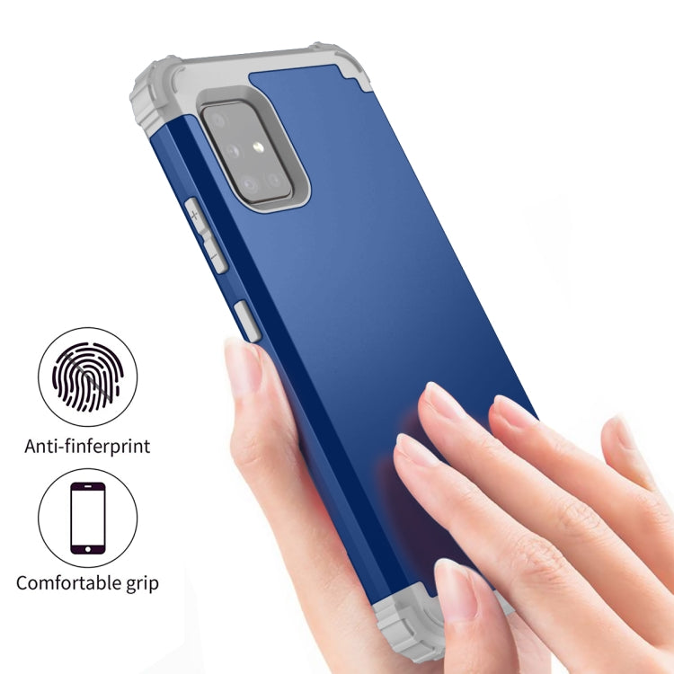 For Samsung Galaxy A51 5G PC + Silicone Three-piece Shockproof Protection Case
