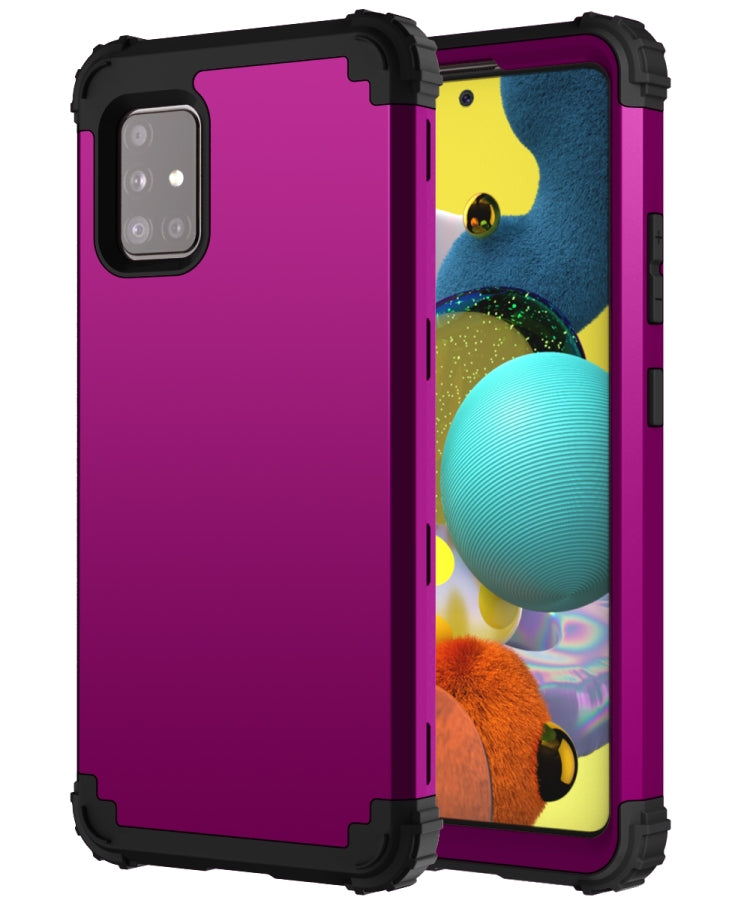 For Samsung Galaxy A51 5G PC + Silicone Three-piece Shockproof Protection Case
