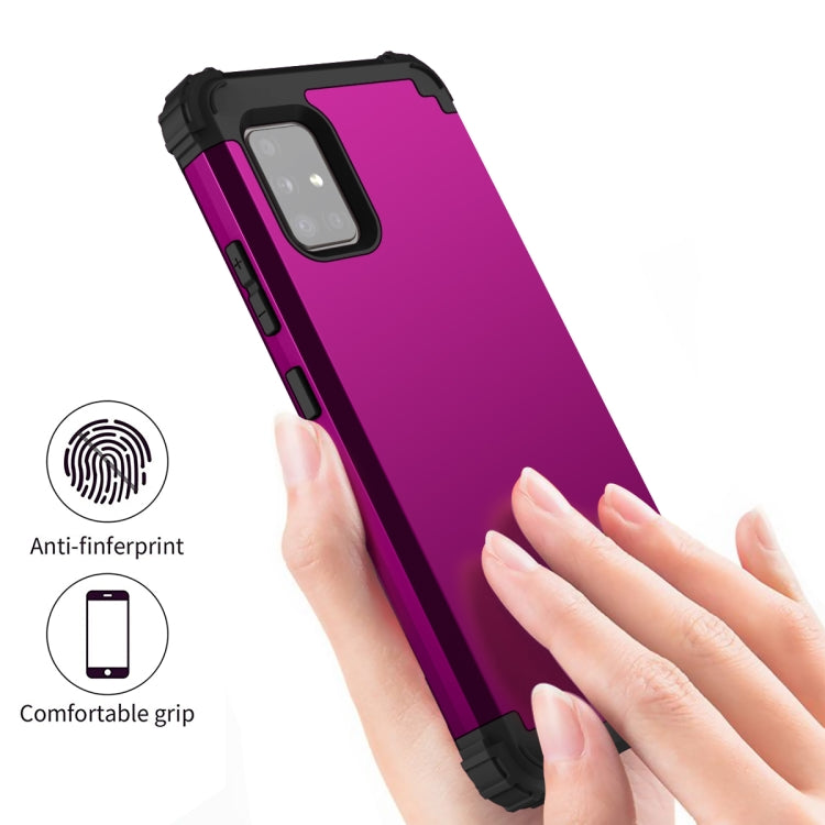 For Samsung Galaxy A51 5G PC + Silicone Three-piece Shockproof Protection Case