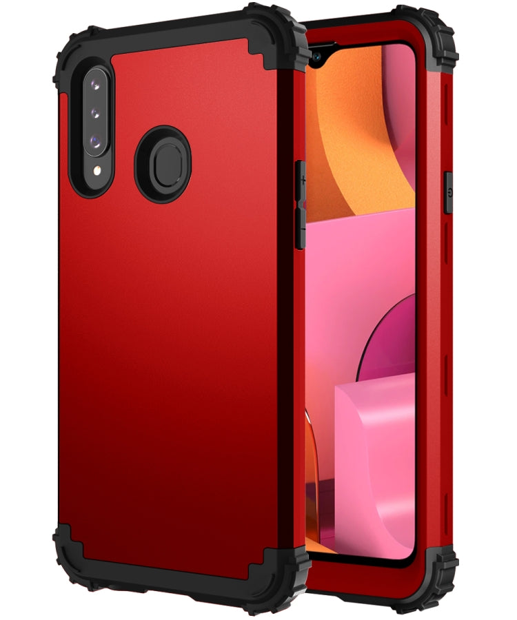 For Samsung Galaxy A20s PC + Silicone Three-piece Shockproof Protection Case