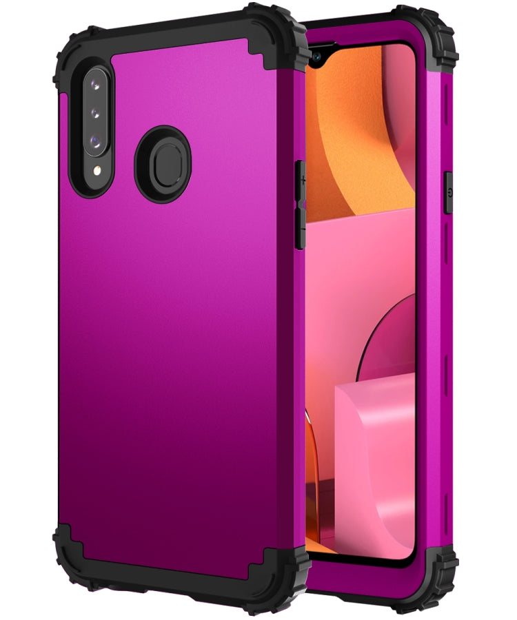 For Samsung Galaxy A20s PC + Silicone Three-piece Shockproof Protection Case