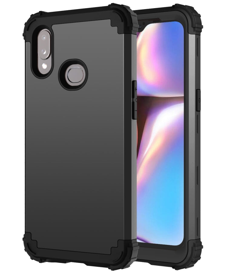 For Samsung Galaxy A10s PC + Silicone Three-piece Shockproof Protection Case