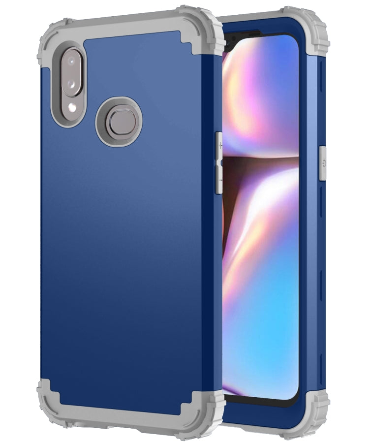 For Samsung Galaxy A10s PC + Silicone Three-piece Shockproof Protection Case