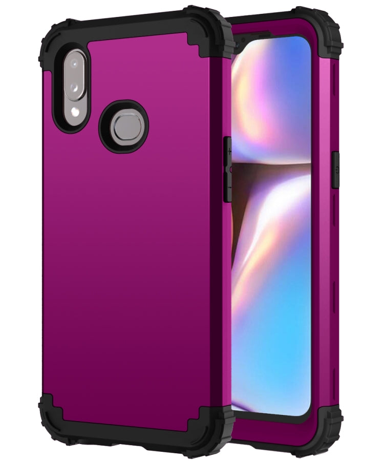 For Samsung Galaxy A10s PC + Silicone Three-piece Shockproof Protection Case