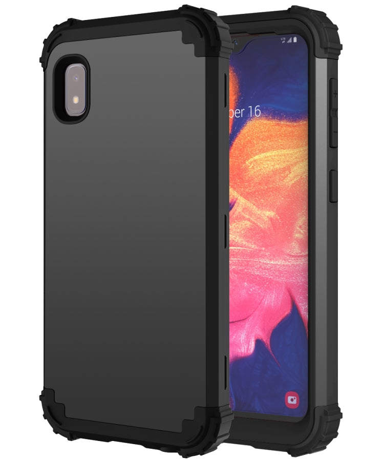 For Samsung Galaxy A10e PC + Silicone Three-piece Shockproof Protection Case