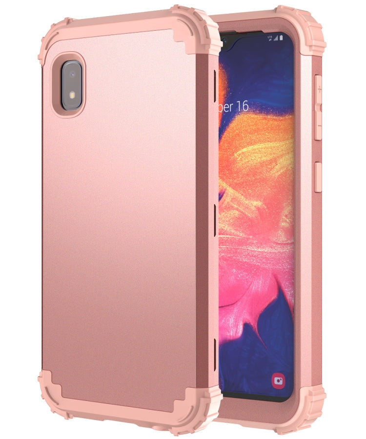For Samsung Galaxy A10e PC + Silicone Three-piece Shockproof Protection Case
