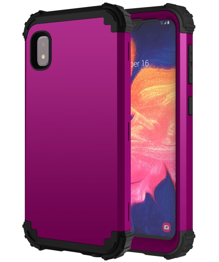 For Samsung Galaxy A10e PC + Silicone Three-piece Shockproof Protection Case