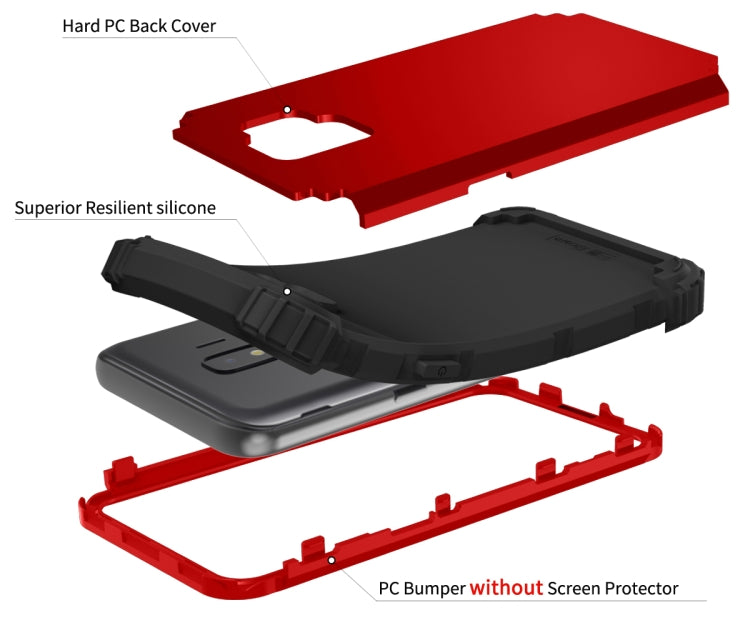 For Samsung Galaxy J2 Core PC + Silicone Three-piece Shockproof Protection Case
