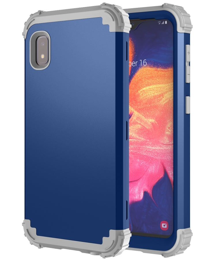 For Samsung Galaxy A11 PC + Silicone Three-piece Shockproof Protection Case