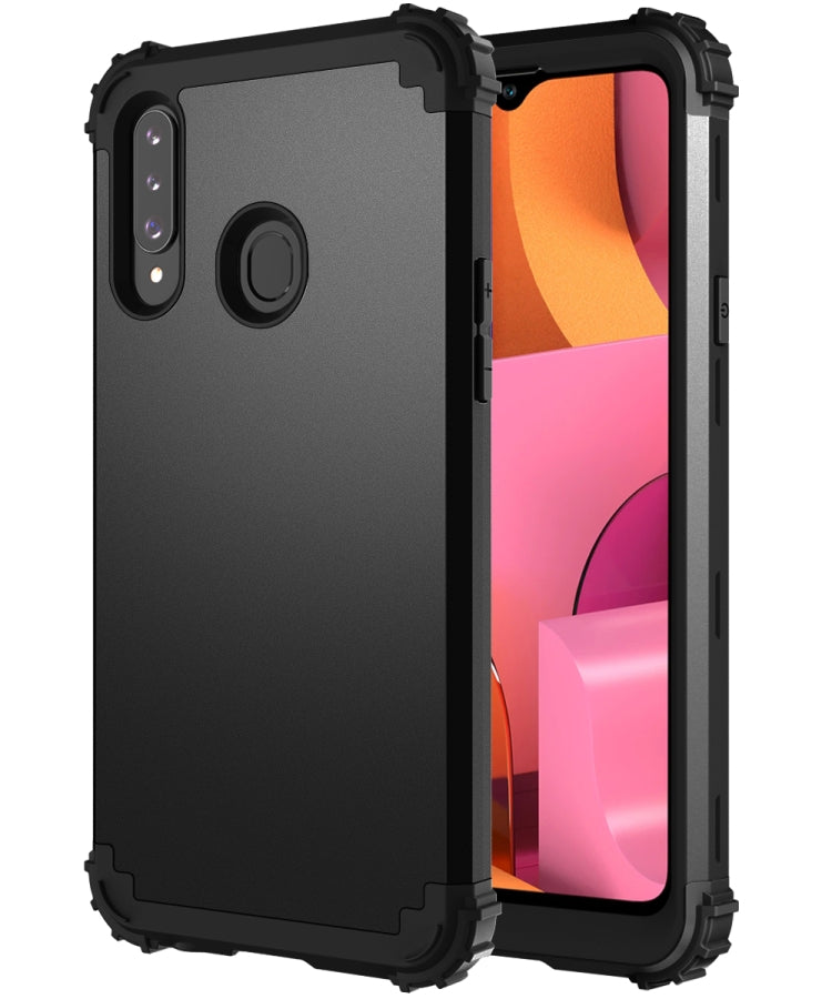 For Samsung Galaxy A21 (US) PC + Silicone Three-piece Shockproof Protection Case