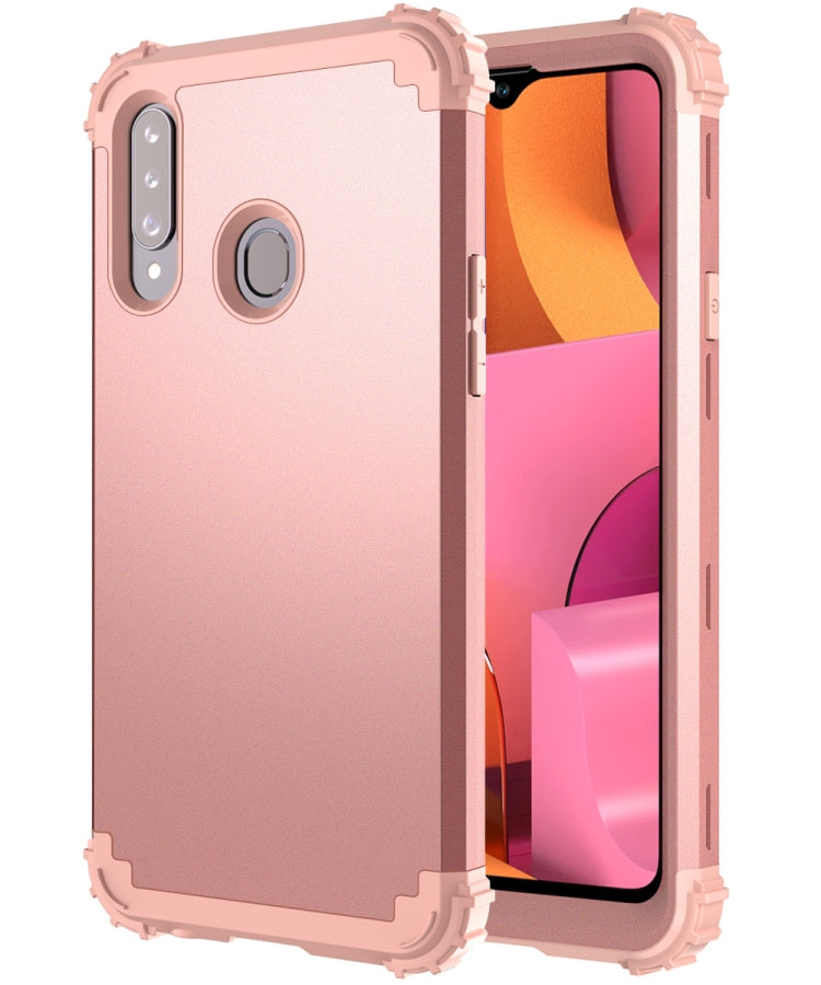 For Samsung Galaxy A21 (US) PC + Silicone Three-piece Shockproof Protection Case