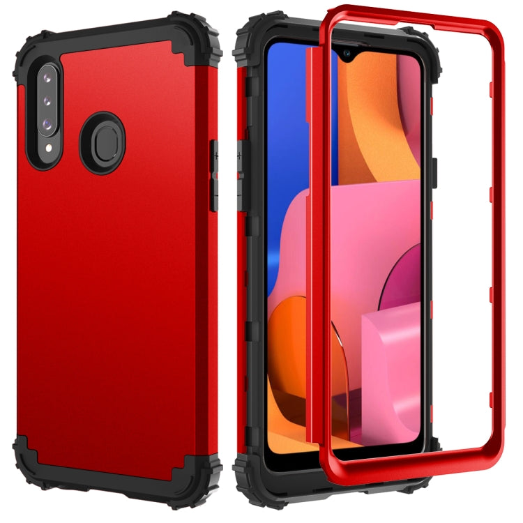 For Samsung Galaxy A21 (US) PC + Silicone Three-piece Shockproof Protection Case