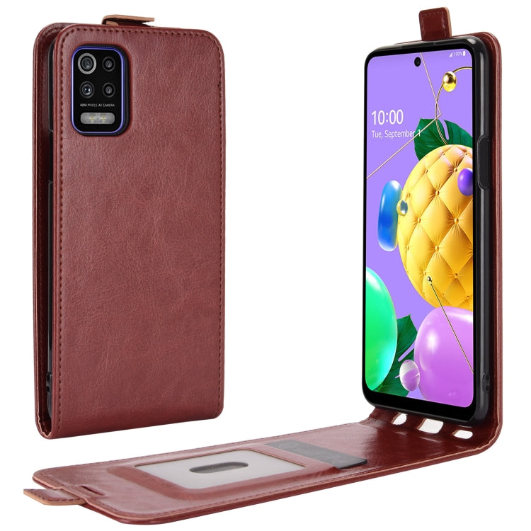 For LG K52 R64 Texture Single Vertical Flip Leather Protective Case with Card Slots & Photo Frame