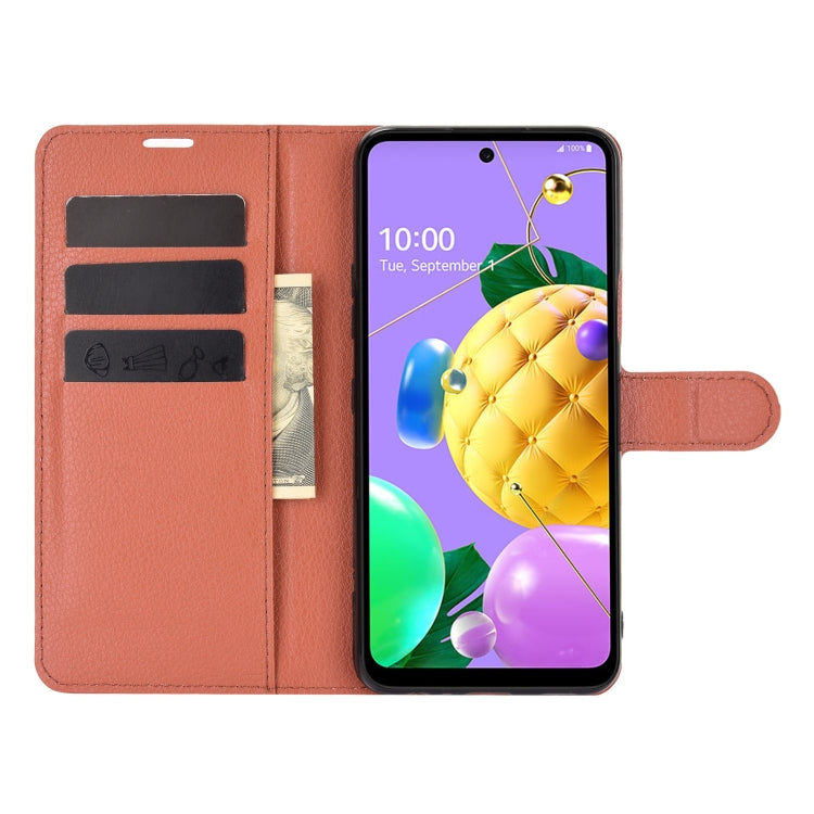 For LG K52 Litchi Texture Horizontal Flip Protective Case with Holder & Card Slots & Wallet