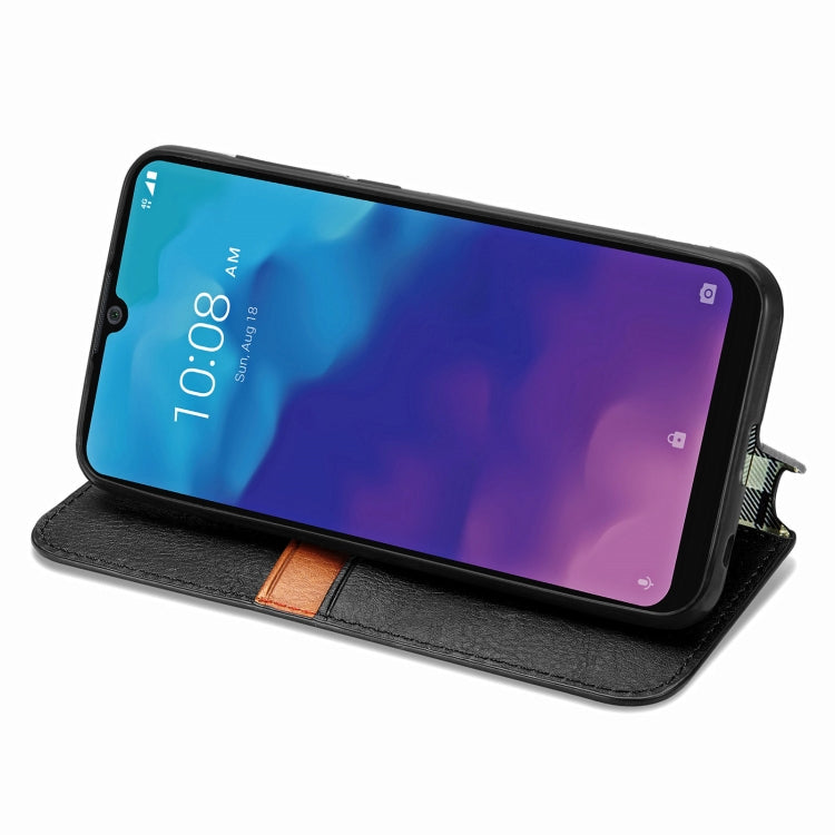 For ZTE Blade A7 2020 Cubic Grid Pressed Horizontal Flip Magnetic PU Leather Case with Holder & Card Slots & Wallet