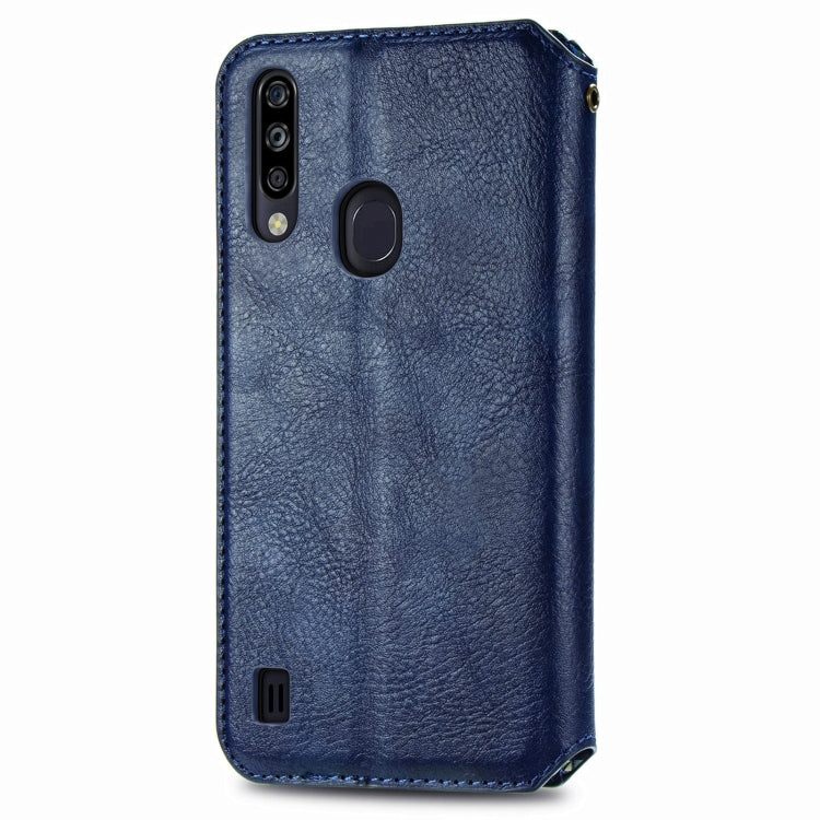 For ZTE Blade A7 2020 Cubic Grid Pressed Horizontal Flip Magnetic PU Leather Case with Holder & Card Slots & Wallet