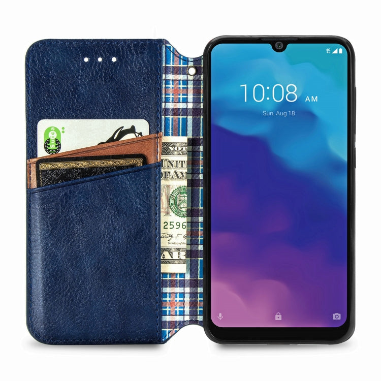 For ZTE Blade A7 2020 Cubic Grid Pressed Horizontal Flip Magnetic PU Leather Case with Holder & Card Slots & Wallet