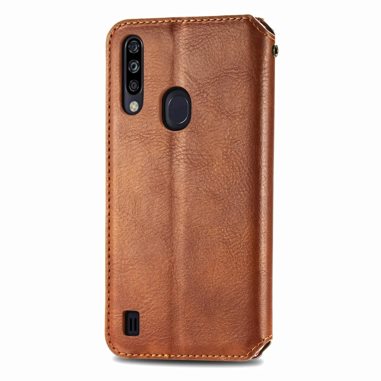 For ZTE Blade A7 2020 Cubic Grid Pressed Horizontal Flip Magnetic PU Leather Case with Holder & Card Slots & Wallet