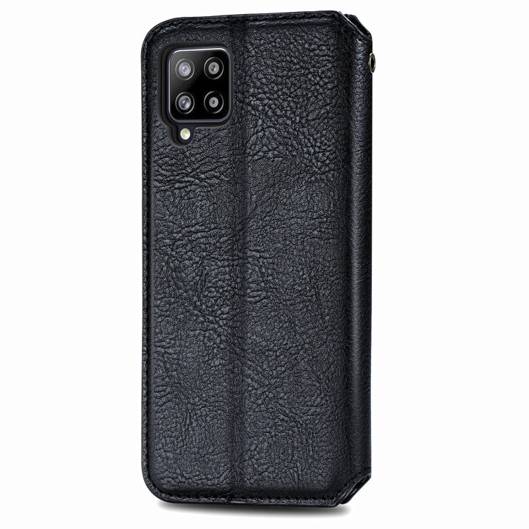 For Samsung Galaxy A42 5G Cubic Grid Pressed Horizontal Flip Magnetic PU Leather Case with Holder & Card Slots & Wallet