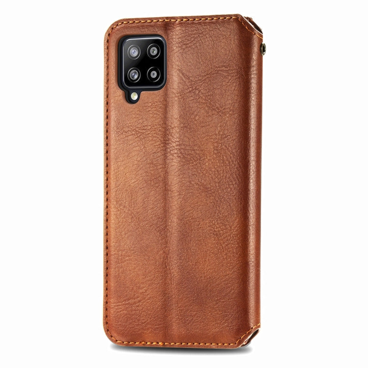 For Samsung Galaxy A42 5G Cubic Grid Pressed Horizontal Flip Magnetic PU Leather Case with Holder & Card Slots & Wallet