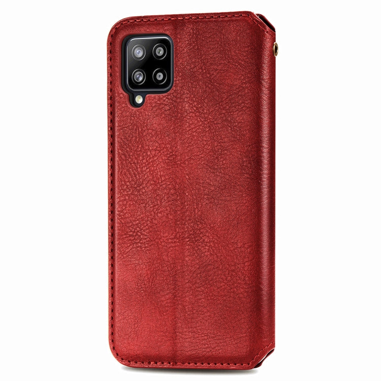 For Samsung Galaxy A42 5G Cubic Grid Pressed Horizontal Flip Magnetic PU Leather Case with Holder & Card Slots & Wallet