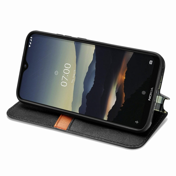 For Nokia  3.4 Cubic Grid Pressed Horizontal Flip Magnetic PU Leather Case with Holder & Card Slots & Wallet