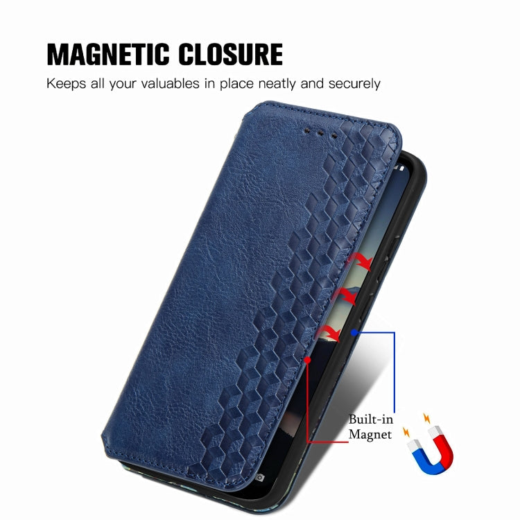 For Nokia  3.4 Cubic Grid Pressed Horizontal Flip Magnetic PU Leather Case with Holder & Card Slots & Wallet