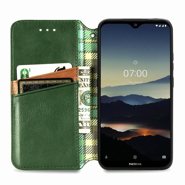 For Nokia  3.4 Cubic Grid Pressed Horizontal Flip Magnetic PU Leather Case with Holder & Card Slots & Wallet