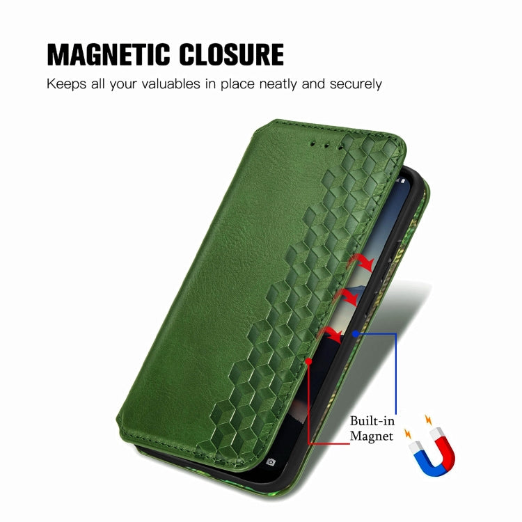 For Nokia  3.4 Cubic Grid Pressed Horizontal Flip Magnetic PU Leather Case with Holder & Card Slots & Wallet