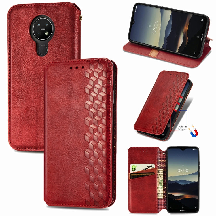 For Nokia  3.4 Cubic Grid Pressed Horizontal Flip Magnetic PU Leather Case with Holder & Card Slots & Wallet