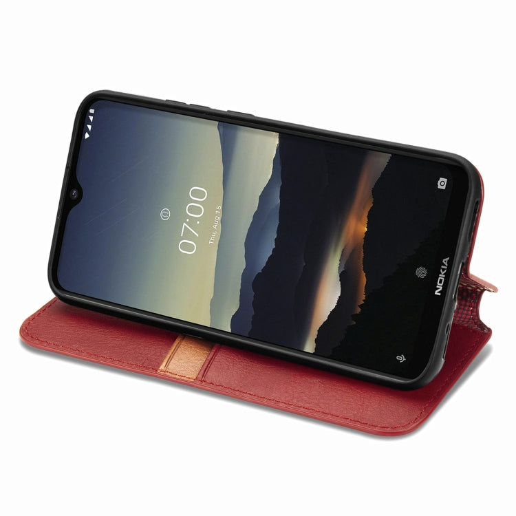 For Nokia  3.4 Cubic Grid Pressed Horizontal Flip Magnetic PU Leather Case with Holder & Card Slots & Wallet