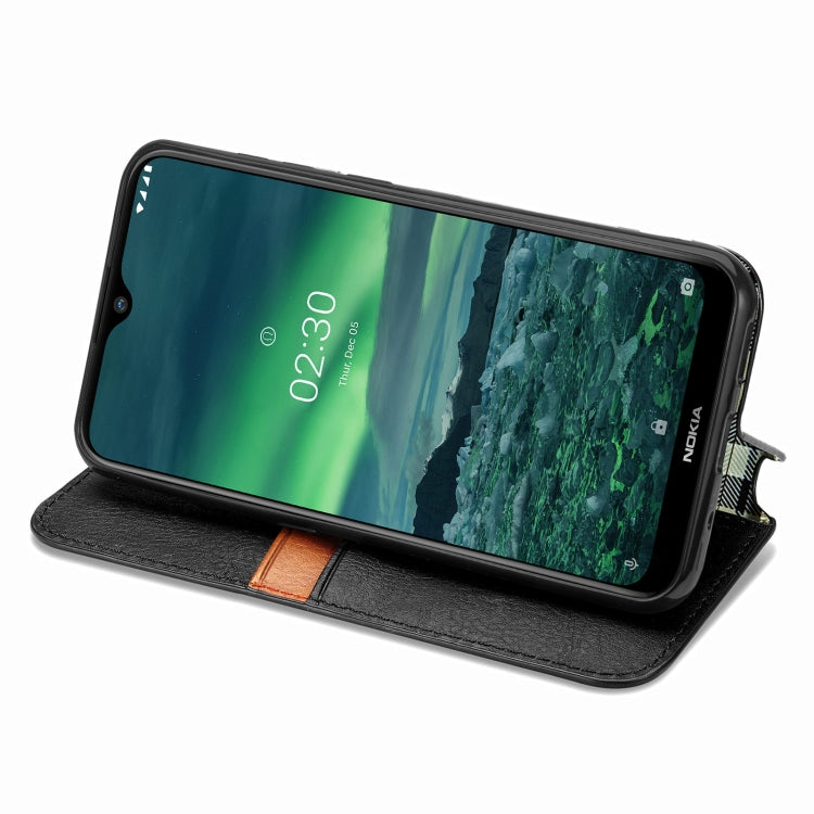 For Nokia 2.3 Cubic Grid Pressed Horizontal Flip Magnetic PU Leather Case with Holder & Card Slots & Wallet