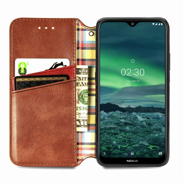 For Nokia 2.3 Cubic Grid Pressed Horizontal Flip Magnetic PU Leather Case with Holder & Card Slots & Wallet