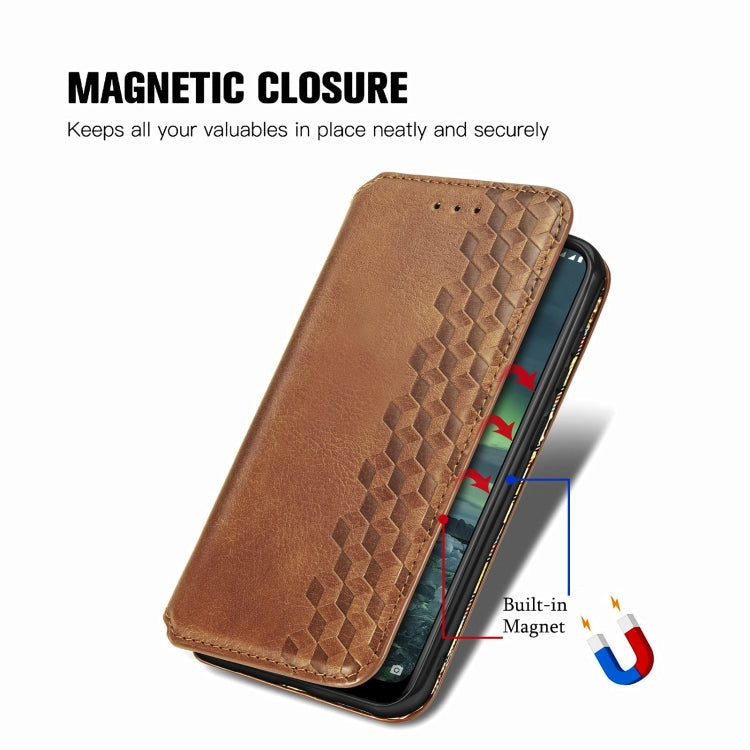 For Nokia 2.3 Cubic Grid Pressed Horizontal Flip Magnetic PU Leather Case with Holder & Card Slots & Wallet