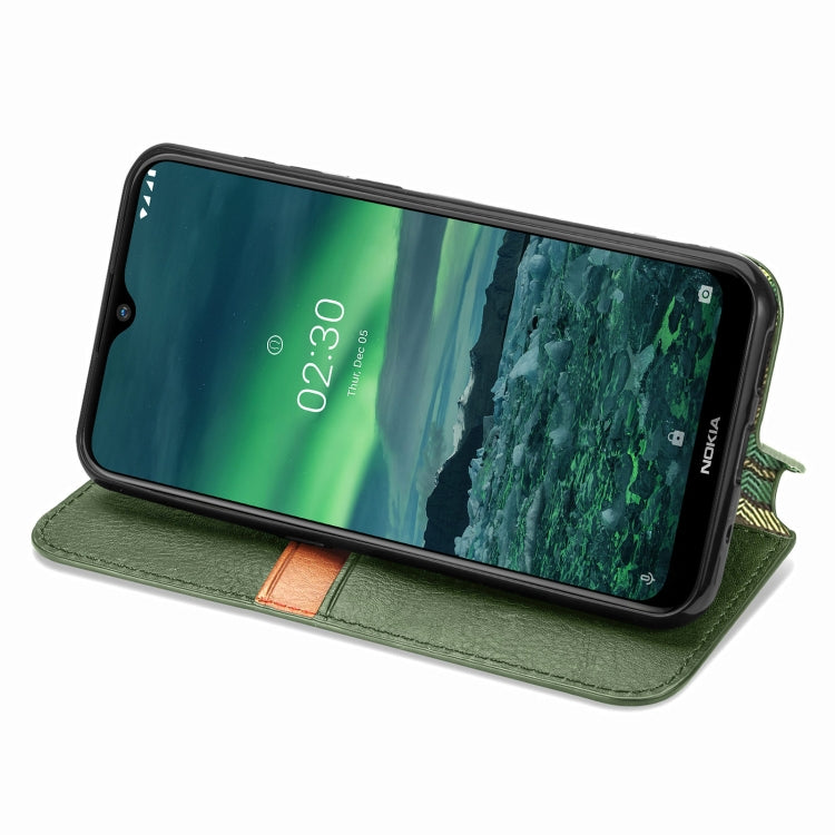 For Nokia 2.3 Cubic Grid Pressed Horizontal Flip Magnetic PU Leather Case with Holder & Card Slots & Wallet