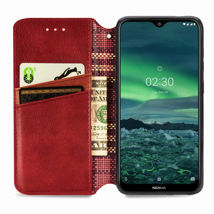 For Nokia 2.3 Cubic Grid Pressed Horizontal Flip Magnetic PU Leather Case with Holder & Card Slots & Wallet
