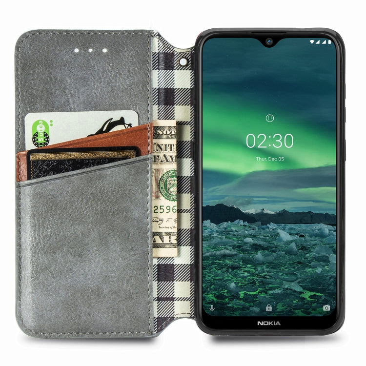 For Nokia 2.3 Cubic Grid Pressed Horizontal Flip Magnetic PU Leather Case with Holder & Card Slots & Wallet