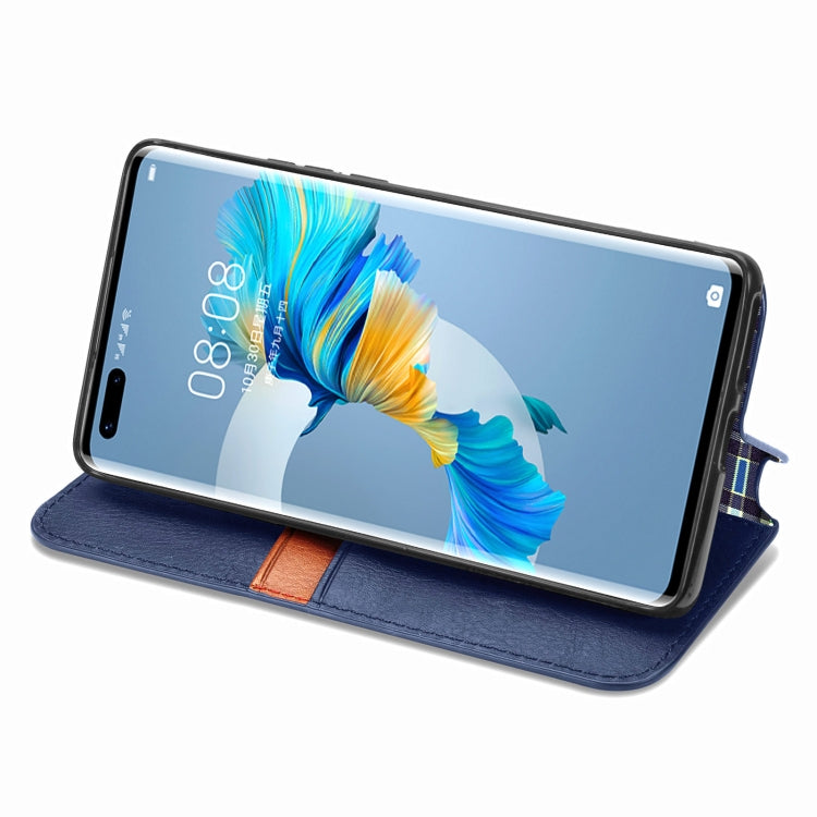 For Huawei Mate 40 Pro Cubic Grid Pressed Horizontal Flip Magnetic PU Leather Case with Holder & Card Slots & Wallet