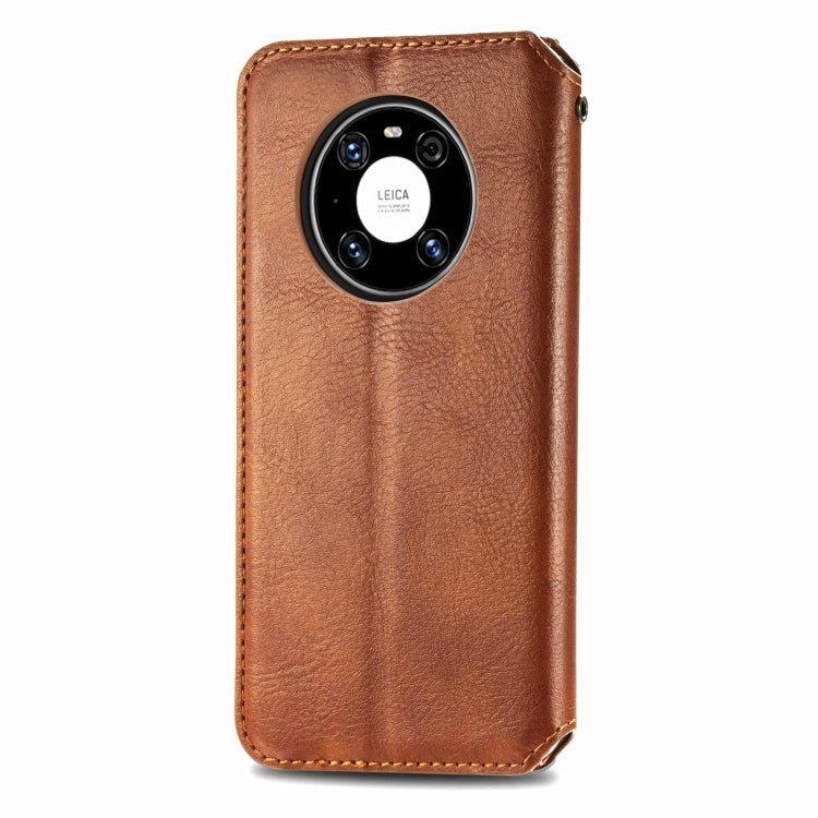 For Huawei Mate 40 Pro Cubic Grid Pressed Horizontal Flip Magnetic PU Leather Case with Holder & Card Slots & Wallet