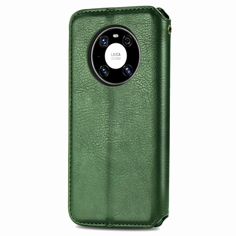 For Huawei Mate 40 Pro Cubic Grid Pressed Horizontal Flip Magnetic PU Leather Case with Holder & Card Slots & Wallet