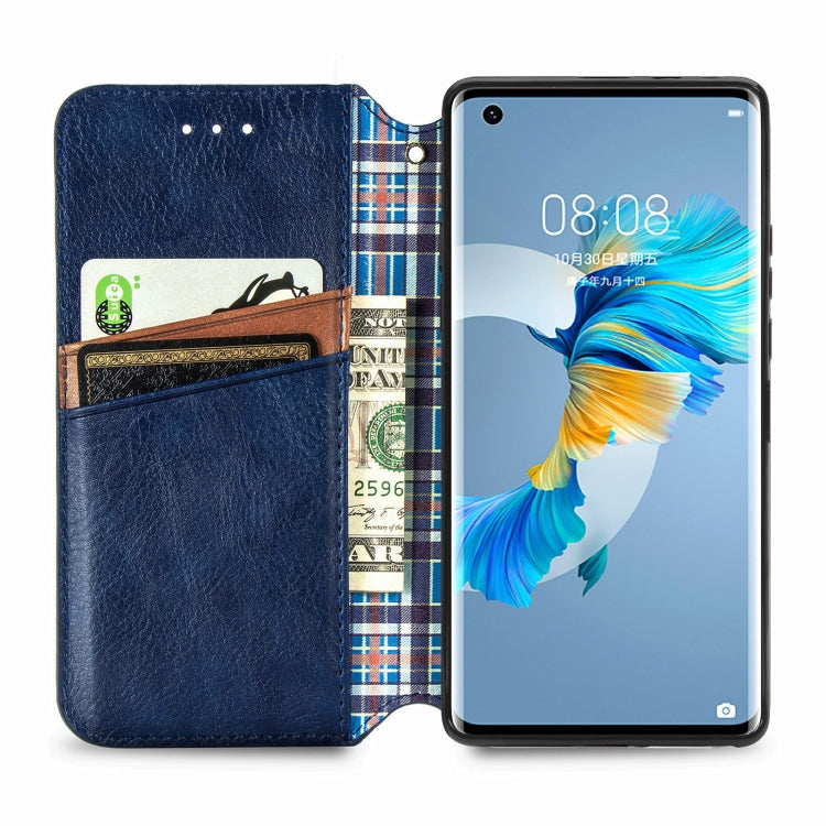 For Huawei Mate 40 Cubic Grid Pressed Horizontal Flip Magnetic PU Leather Case with Holder & Card Slots & Wallet